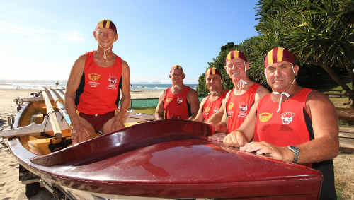 Bill, Peter, Robert, Michael and Greg Ryan from the Tweed Heads and Coolangatta Surf Life Saving Club. Bill, Peter, Robert, Michael and Greg Ryan from the Tweed Heads and Coolangatta Surf Life Saving Club.