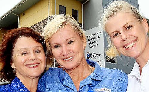 Tweed nurses Susan Anderson, Janelle Irvine, Charmaine Millar. Tweed nurses Susan Anderson, Janelle Irvine, Charmaine Millar.