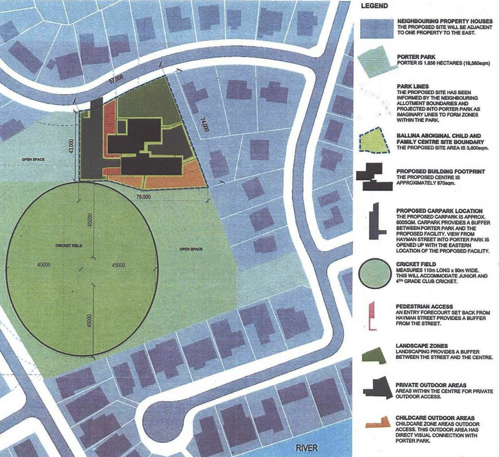 THE PLAN: A cricket oval will still be located at Porter Park under the plans for an Aboriginal child and family centre at West Ballina. THE PLAN: A cricket oval will still be located at Porter Park under the plans for an Aboriginal child and family centre at West Ballina.