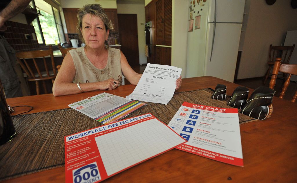 Brenda Conlon with some of the safety compliance literature she received in the post. Brenda Conlon with some of the safety compliance literature she received in the post.