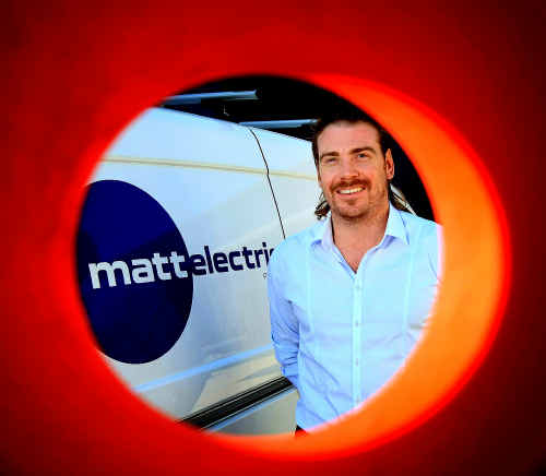 BRIGHT SPARK: Matt Hanley owner of Matt Electric. BRIGHT SPARK: Matt Hanley owner of Matt Electric.