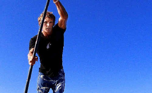 One of the world’s best stand up paddleboarders, Jamie Mitchell, enjoys a session a Tallebudgera. One of the world’s best stand up paddleboarders, Jamie Mitchell, enjoys a session a Tallebudgera.
