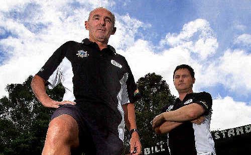 Murwillumbah Football Club’s senior coaching director Jim Spark (left) with club president Jason Dittmar. Murwillumbah Football Club’s senior coaching director Jim Spark (left) with club president Jason Dittmar.