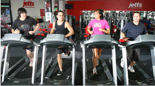 Milham family Jashon, Tyrone, Virginia and Laurence hit the treadmills at Jetts Fitness. Milham family Jashon, Tyrone, Virginia and Laurence hit the treadmills at Jetts Fitness.