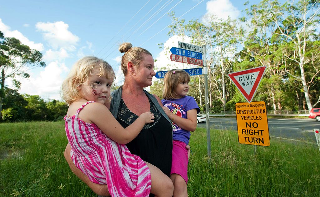 Tina with Montana and Chianne at the scene of the accident. Tina with Montana and Chianne at the scene of the accident.