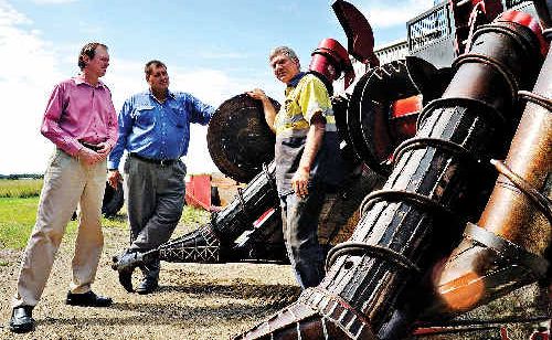 Calling for government assistance to help revitalise the Northern NSW sugar industry are (from left) Richmond River Cane Growers’ Association chairman Wayne Rodgers, Lower Richmond River Cane Harvesting Co-op operations manager Ian Gallard and Richmond River Cane Growers’ Association manager Andrew Tickle. Calling for government assistance to help revitalise the Northern NSW sugar industry are (from left) Richmond River Cane Growers’ Association chairman Wayne Rodgers, Lower Richmond River Cane Harvesting Co-op operations manager Ian Gallard and Richmond River Cane Growers’ Association manager Andrew Tickle.