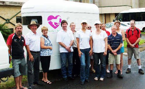 Pearces Creek women Donine Linder (centre left) presented a horse float, which had been refurbished thanks to several local businesses, to Joanne Schoenwald from Charlie’s Angels Horse Rescue. Pearces Creek women Donine Linder (centre left) presented a horse float, which had been refurbished thanks to several local businesses, to Joanne Schoenwald from Charlie’s Angels Horse Rescue.