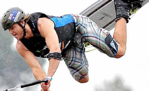 South Australian competitior Lachlan Burgess, 22, was a finalist in the Monster Energy ProWake Show on the Clarence River at Grafton. South Australian competitior Lachlan Burgess, 22, was a finalist in the Monster Energy ProWake Show on the Clarence River at Grafton.