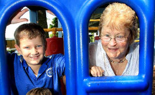 Ashley (top) and Lachlan Gregg with Margaret Anderson. Ashley (top) and Lachlan Gregg with Margaret Anderson.