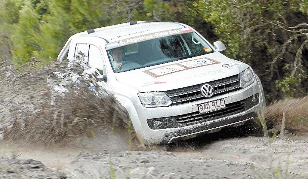 The 2011 Volkswagen Amarok had no issues with a soaked track. The 2011 Volkswagen Amarok had no issues with a soaked track.