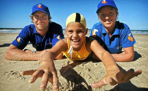 Champion lifesavers Zane Holmes and Alyce Bennett, with NSW state titles medal winner Jordan Elabassi, presented Yamba Surf Life Saving Club with an $8500 donation. Champion lifesavers Zane Holmes and Alyce Bennett, with NSW state titles medal winner Jordan Elabassi, presented Yamba Surf Life Saving Club with an $8500 donation.