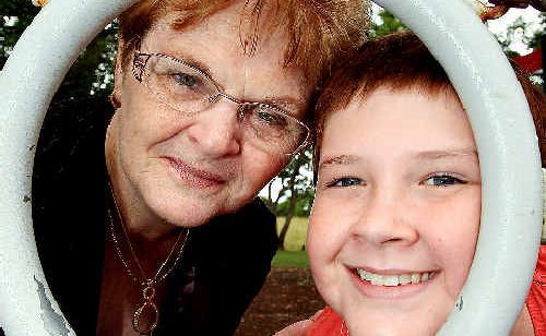 Jean Dudgeon and her grandson Bailey Hurley-Ables. Jean Dudgeon and her grandson Bailey Hurley-Ables.