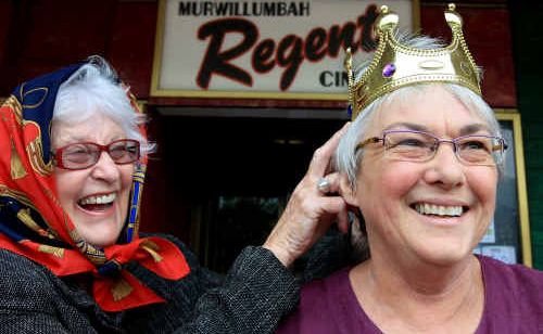 Jo Newton and Heather McLachlan prepare to meet the king. Jo Newton and Heather McLachlan prepare to meet the king.