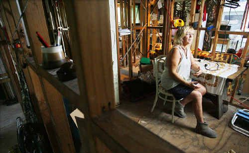 Margaret-anne Jensen dreads the onset of winter in her badly flood-damaged Tivoli home. Margaret-anne Jensen dreads the onset of winter in her badly flood-damaged Tivoli home.