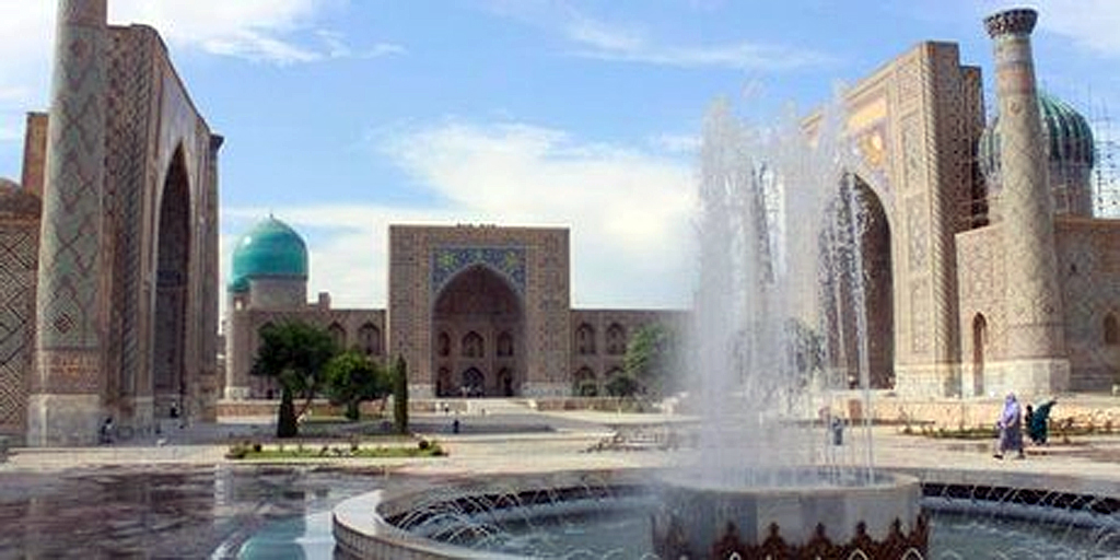 The Registan, with its pretty courtyard surrounded by grandiose religious buildings, is quite a sight to behold. The Registan, with its pretty courtyard surrounded by grandiose religious buildings, is quite a sight to behold.