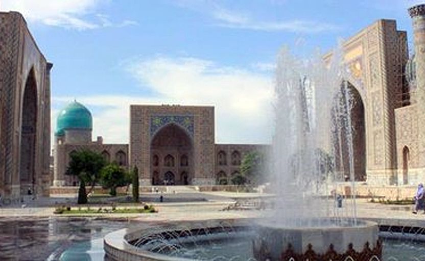 The Registan, with its pretty courtyard surrounded by grandiose religious buildings, is quite a sight to behold. The Registan, with its pretty courtyard surrounded by grandiose religious buildings, is quite a sight to behold.