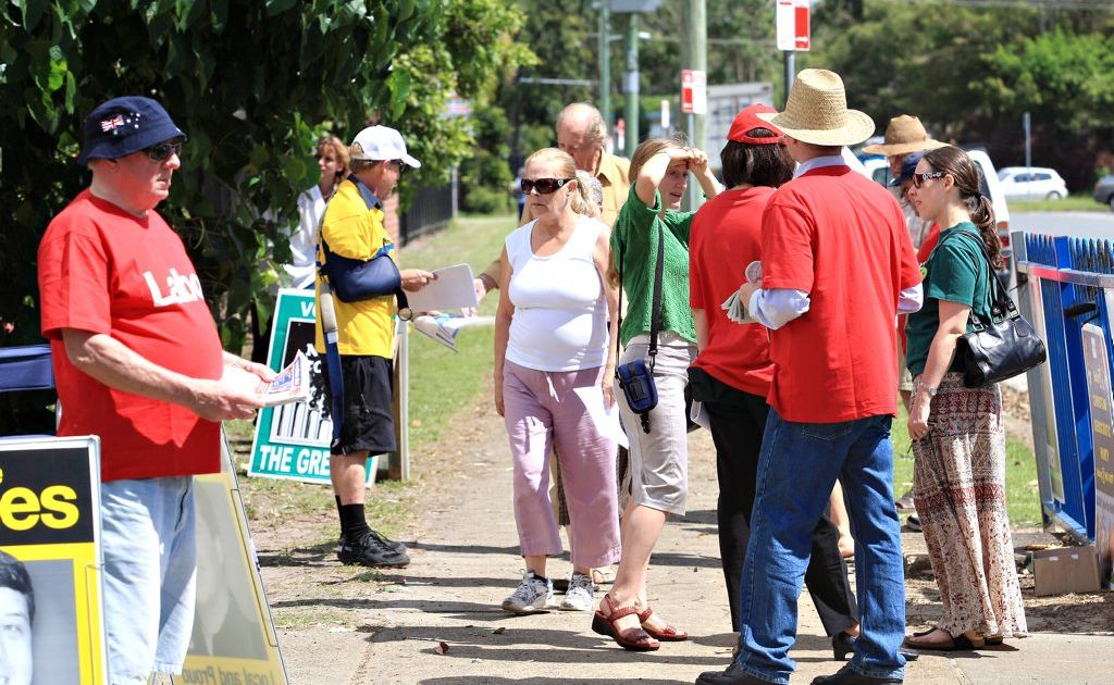 Voters head in to make their mark. Voters head in to make their mark.