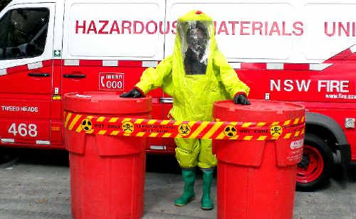 Brian Donachie in the hazmat suit. Brian Donachie in the hazmat suit.