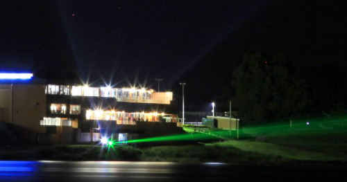 Laser lights from South Grafton Ex-Servicemen’s Club lit up the night sky on Saturday. Laser lights from South Grafton Ex-Servicemen’s Club lit up the night sky on Saturday.