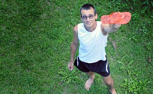 Andi Aman, of Grafton, shows off his ‘trophy’ after placing second in the Red Rock to Coffs Harbour Jetty Marathon. Andi Aman, of Grafton, shows off his ‘trophy’ after placing second in the Red Rock to Coffs Harbour Jetty Marathon.