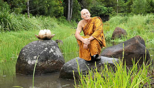 Buddhist monk the venerable Penerable Pannyavaro at the Bodhi Tree Forest Monastery and Retreat centre at Tullera. Buddhist monk the venerable Penerable Pannyavaro at the Bodhi Tree Forest Monastery and Retreat centre at Tullera.