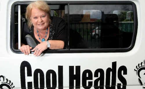 Lyn Porter rides the CoolHeads bus helping kids stay safe. Photo: John Gass Lyn Porter rides the CoolHeads bus helping kids stay safe. Photo: John Gass