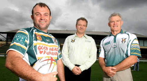 Cudgen captain-coach Craig Field (left), with Hornets club members Andrew Federowsky and Graeme Lawrence at Cudgen Leagues Club. Cudgen captain-coach Craig Field (left), with Hornets club members Andrew Federowsky and Graeme Lawrence at Cudgen Leagues Club.