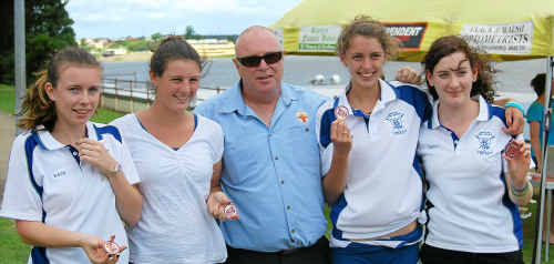 THIRD PLACE: Locals impressed at the regatta, including the under-17 Grafton High quad team of Rachel West, Georgia Philip, Sarah Kitcher, and Emily Ford. THIRD PLACE: Locals impressed at the regatta, including the under-17 Grafton High quad team of Rachel West, Georgia Philip, Sarah Kitcher, and Emily Ford.