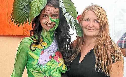 Australian Body Art Carnivale entrant Donna Pottinger (left) with artist Tina Louise Sawyer. Australian Body Art Carnivale entrant Donna Pottinger (left) with artist Tina Louise Sawyer.