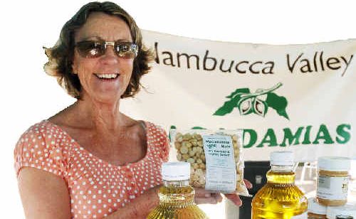 Macadamia grower Leigh Holmes was flat out at the markets this week. Macadamia grower Leigh Holmes was flat out at the markets this week.