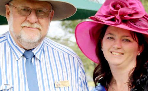 Show president Errol Luck (left) had a fantastic day at the show with Miss Showgirl Toyah Blann.