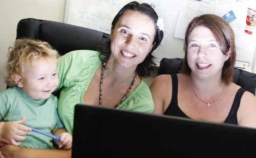 Erica Perry with her son Phoenix and business partner Cas McCullough. The ladies have a business called Work at Home Parents. Erica Perry with her son Phoenix and business partner Cas McCullough. The ladies have a business called Work at Home Parents.