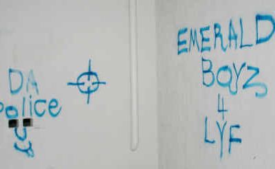 Graffiti at the back of Emerald Town Hall. Graffiti at the back of Emerald Town Hall.