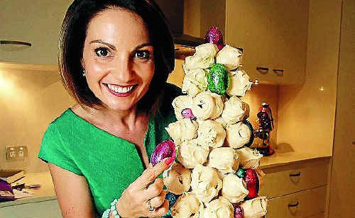 Rosanna Natoli with her Easter Meringue Tower. Rosanna Natoli with her Easter Meringue Tower.
