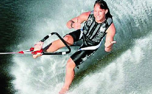 BAREFOOT: Ashleigh-Kate Stebbeings give the thumbs-up on the water while training in America. BAREFOOT: Ashleigh-Kate Stebbeings give the thumbs-up on the water while training in America.