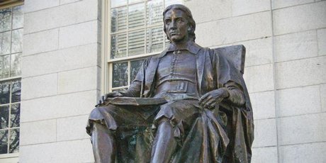The 'Statue of Three lies' remains a drawcard for tourists who enter the grounds of Harvard to rub the buckled shoe for good luck. The 'Statue of Three lies' remains a drawcard for tourists who enter the grounds of Harvard to rub the buckled shoe for good luck.