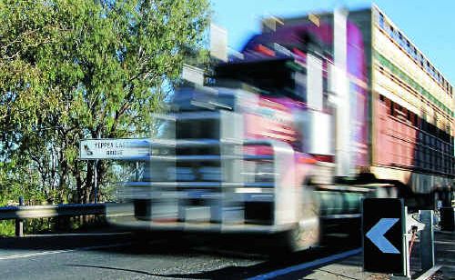 A cattle truck makes its way into Rockhampton over the Yeppen Lagoon Bridge which will be widened next year. A cattle truck makes its way into Rockhampton over the Yeppen Lagoon Bridge which will be widened next year.