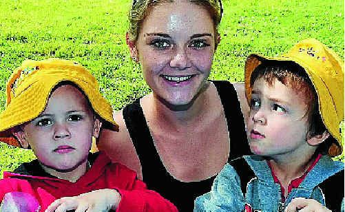 Lincoln (left) and Blake from Noosaville Childcare Centre take part in an activities with Emily Cunningham. Lincoln (left) and Blake from Noosaville Childcare Centre take part in an activities with Emily Cunningham.