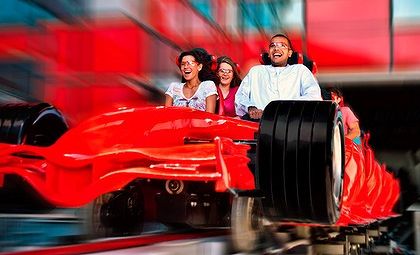 Riding Abu Dhabi's Formula Rossa roller-coaster. Riding Abu Dhabi's Formula Rossa roller-coaster.