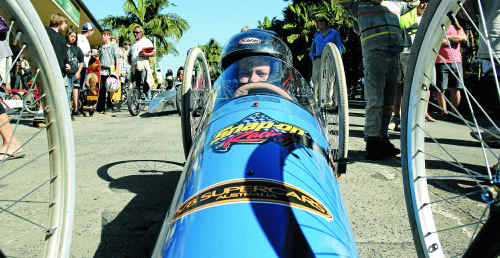 Jarrod Middleton lines up in his age group on the starting line for the Bangalow billycart derby. Jarrod Middleton lines up in his age group on the starting line for the Bangalow billycart derby.