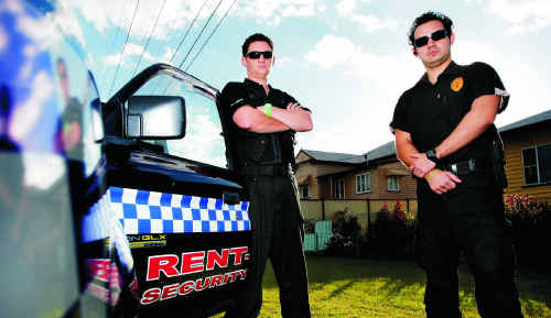 Rent-A-Cop senior security operators Stuart Ganley (left) and Steve Bull are in high demand to keep teen parties under control. Rent-A-Cop senior security operators Stuart Ganley (left) and Steve Bull are in high demand to keep teen parties under control.