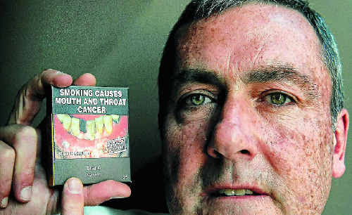 British American Tobacco Australia chief executive David Crow with an example of how British American Tobacco Australia chief executive David Crow with an example of how