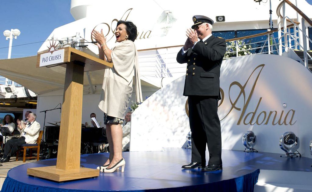 Dame Shirley Bassey named the latest addition to the P&O; Cruises World Cruising fleet, Adonia in a ceremony in Southampton on the weekend.
Dame Shirley Bassey named the latest addition to the P&O; Cruises World Cruising fleet, Adonia in a ceremony in Southampton on the weekend.