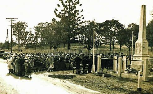 The image of an Anzac Day ceremony in Goodna in 1952 can be found on the Picture Ipswich database. 