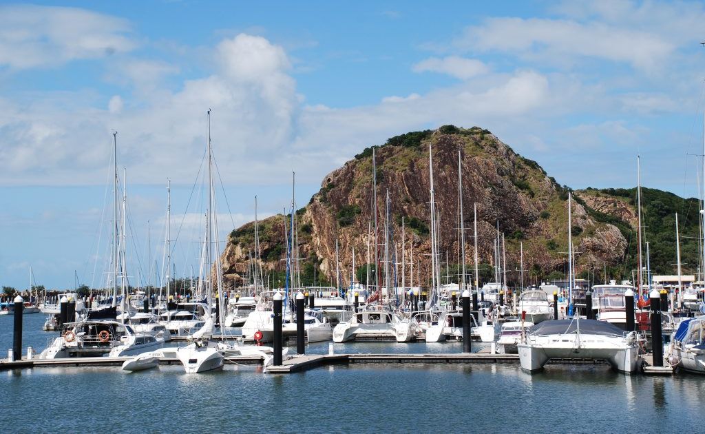 The 13-metre sailing boat had five on board hoping to get to Port Clinton, 41 nautical miles away, without too many problems other than taking a little longer than usual to sail into the port due to the rough conditions at Rosslyn Bay (pictured). The 13-metre sailing boat had five on board hoping to get to Port Clinton, 41 nautical miles away, without too many problems other than taking a little longer than usual to sail into the port due to the rough conditions at Rosslyn Bay (pictured).