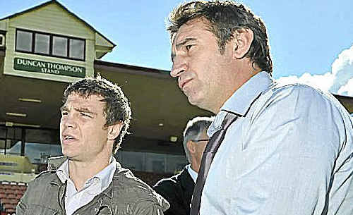 Michael Katsidis (left) and trainer-manager Brendon Smith checked out the facilities at Clive Berghofer Stadium last week. Michael Katsidis (left) and trainer-manager Brendon Smith checked out the facilities at Clive Berghofer Stadium last week.