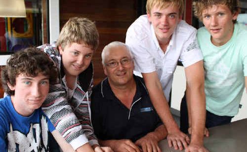 Rescued bushwalkers, from left, Scott, Michael, Harold, Cam and Caleb were relieved to be home after spending 36 hours in Conway National Park. Rescued bushwalkers, from left, Scott, Michael, Harold, Cam and Caleb were relieved to be home after spending 36 hours in Conway National Park.