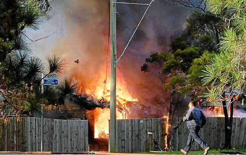 A house in Beerwah exploded yesterday. Photo contributed A house in Beerwah exploded yesterday. Photo contributed