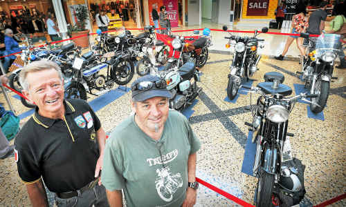 Restorers’ Club members Graham Edwards and Tim Williams ... and motorbikes. Restorers’ Club members Graham Edwards and Tim Williams ... and motorbikes.