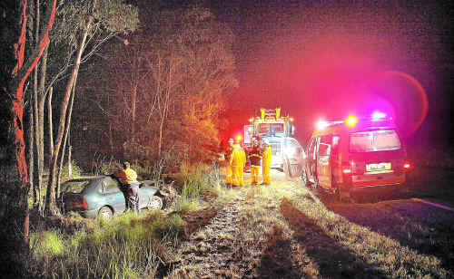 A woman escaped with no injuries in this smash on the Pacific Hwy. A woman escaped with no injuries in this smash on the Pacific Hwy.